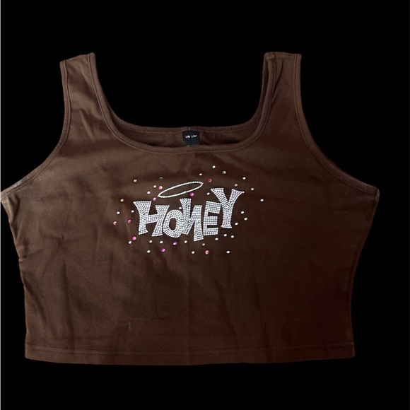 Tops - Shein brown rhinestone, honey top